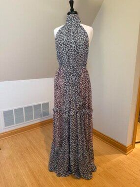 Sabina Musayev Floral-Print Tiered Gown